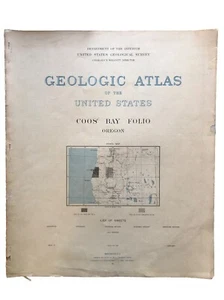 Antique 1901 US Geological Atlas Coos Bay Oregon Folio Maps - Picture 1 of 8