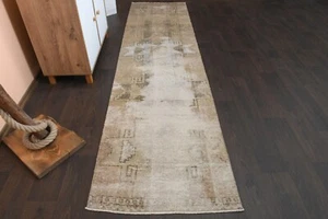 2.7x 10.5 ft Orange Vintage Handmade Turkish Distressed Runner, 3x10 Runner - Picture 1 of 11