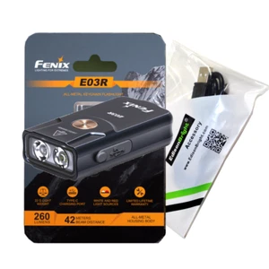 FENIX E03R USB Recargable 260 Lúmenes LED Llavero Linterna con Cable de Carga - Imagen 1 de 12