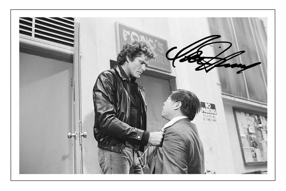 David Hasselhoff signiertes Autogramm 6X4 FOTO Geschenk Signaturdruck RITTER REITER - Bild 1 von 1