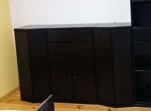 Wohnzimmer Möbel Esche Schwarz 3Teile einzeln stellbar stabil - Bild 1 von 16