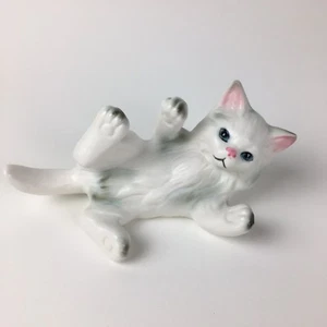 Lefton White Persian Kitten Cat Figurine Kitty Persian Cute - Picture 1 of 7