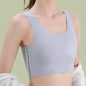 Lady Les Buckle Seamless Chest Breast Binder FTM Sports Bra Soft Vest Tank Top - Picture 1 of 23