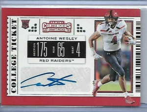 Auto RC Baltimore Ravens Antoine Wesley 2019 Panini Contenders Draft Ticket 158 - Imagen 1 de 2