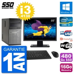 PC tour DELL 7020 Bildschirm 22 " Intel i3-4130 RAM 16Go SSD 480Go Windows 10 - Bild 1 von 3