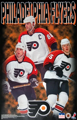 Philadelphia Flyers 1997 NHL 22x34 POSTER - ERIC LINDROS, John LeClair, Gratton Cover