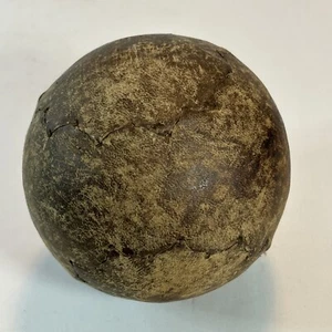 Vintage Hand stitched Leather Softball 3 1/2 Inch With Display Case - Picture 1 of 11