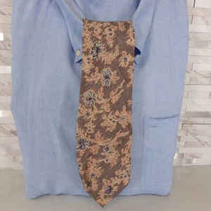 Liberty London Neck Tie Mens Brown Floral Silk Abstract Art Boho Light Nature - Picture 1 of 9