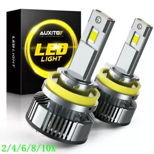 H11 LED Headlight Super Bright Bulbs Kit 6500K White 40000LM HIGH/LOW BEAM 2~10X - Picture 1 of 34
