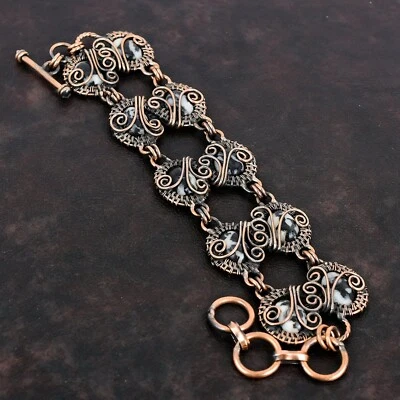 Presente de cobre turquesa búfalo branco para mãe fio embrulhado ajustável 9,0" - Imagem 1 de 4