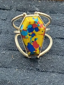 Vintage Sargring Sterlingsilber und unbekannter Stein Größe 11 signiert - Bild 1 von 12