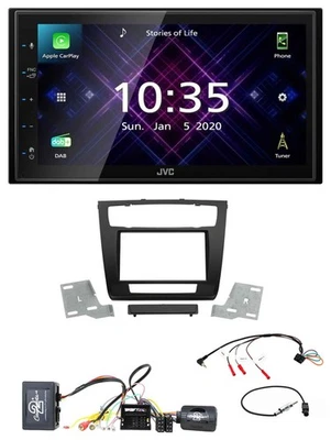 JVC DAB 2DIN Lenkrad Bluetooth USB Autoradio für BMW 1er Aktiv aut. Klima E87/E8 - Bild 1 von 4