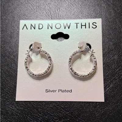 And Now This Silver Plated Hoop Earrings New - Image 1 of 3