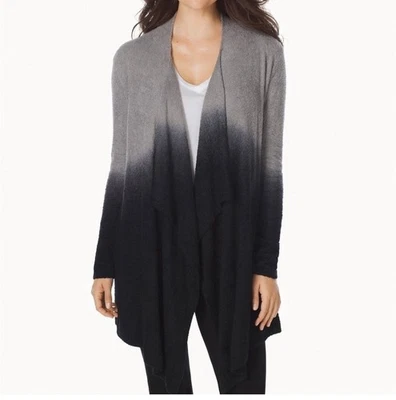 Barefoot Dreams 2X Acogedor Cárdigan Envolvente Acogedor Chic Lite Suéter Gris Negro Ombré Foto 1 de 4