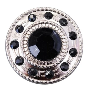 HILASON Set of 2 Western Screw Back Concho1 Black Crystal Wheel Bling Headstall - Picture 1 of 4