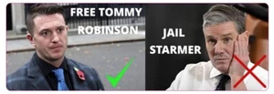 FREE TOMMY ROBINSON - JAIL STARMER - CAR STICKER - UV RESISTANT - Picture 1 of 1
