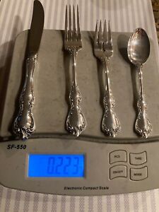 1 HEAVY TOWLE DEBUSSY 4 PC DINNER SETTING STERLING SILVER 8 AVAILABLE 223 GRAMS
