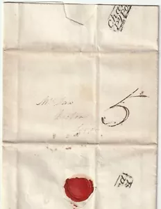 1835 SOMERSET CHARD PENNY POST MISS CATHERINE ANN JAMES TO DAW AT BICTON DEVON - Imagen 1 de 3