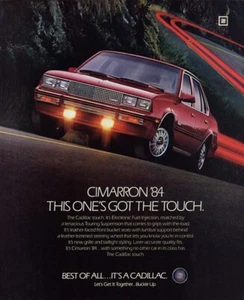 Cadillac Cimarron 1984 vehículo coche 1 página revista anuncio - Imagen 1 de 1
