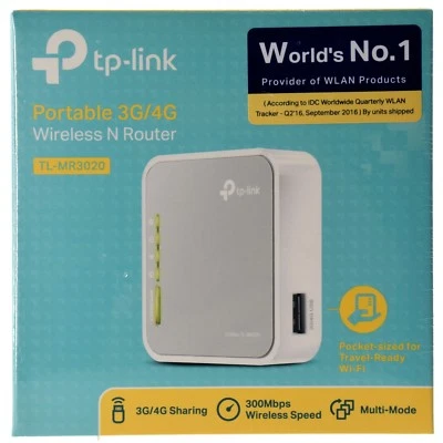 TP-LINK TL-MR3020 V3 Portable 3G 4G USB Modem Wireless N WiFi 300Mbps Router - Image 1 of 4