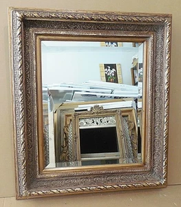 Large Solid Wood "31x35" Rectangle Beveled Custom Framed Wall Mirror - Picture 1 of 12