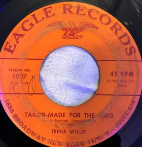 SELTEN Irene Willis - Maßgeschneidert + Stück Geist 1959 ADLER NY PRIVATES GOSPEL 45 - Bild 1 von 6
