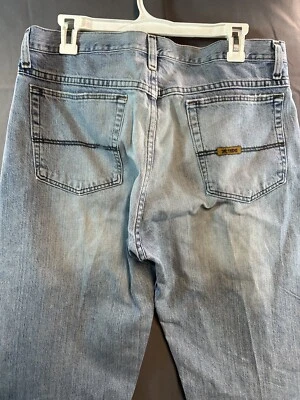 Xtreme Couture Jeans Mens 33x32 Blue Distressed Denim Embroidered Pockets Relaxe - Image 1 of 4