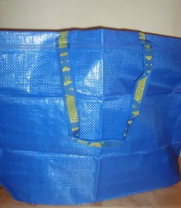 IKEA FRAKTA MEDIUM BLUE BAG 10 GALLON Shopping Bag Laundry Bag Great Size - NEW - Picture 1 of 9