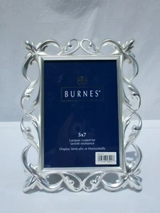 Burnes of Boston Ornate 5x7" Picture Frame, Lacquer Coated Metal Fleur de lis - Picture 1 of 12