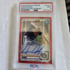 2020 Bowman Chrome Aaron Ashby Red Shimmer Auto /5 Psa 9