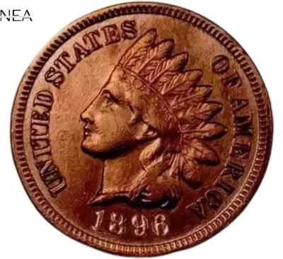 1896 Indian Head Penny Cent ~ Borderline Uncirculated (red) *AU++* - Image 1 of 2