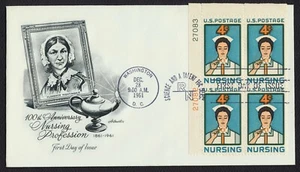 #1190 4c Nursing-Plate Block, Artmaster-Add FDC **ANY 5=FREE SHIPPING** - Picture 1 of 1