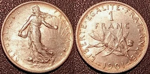 France - III Republic - 1 Franc Sower Silver 1901 Extremely fine! F. - Picture 1 of 1