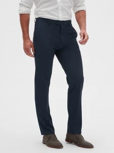 Banana Republic Slim Fit Wrinkle Resistant Men’s Stripe Dress Pants 33 32 NWT - Picture 1 of 4