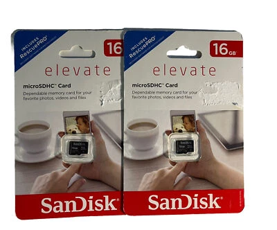 SanDisk elevate 16GB microSDHC  Memory Card  2 packages - Image 1 of 3