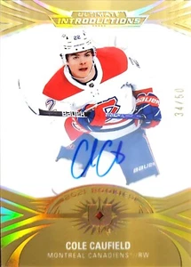 2021-22 Cole Caufield 34/50 Rookie Auto Ultimate Introductions - Foto 1 di 3