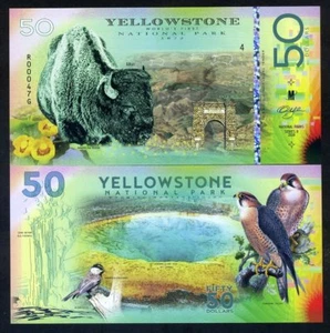 Yellowstone National Park, $50 2018 Bison Falcon - Polymer only 500 pcs print F - Picture 1 of 1