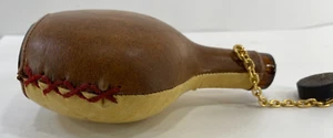Vintage Leather Wrapped Glass Flask - Picture 1 of 9