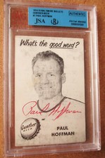 1954/55 Gunther Beer Baltimore Bullets ORIG card Paul Hoffman BVG autograph d98