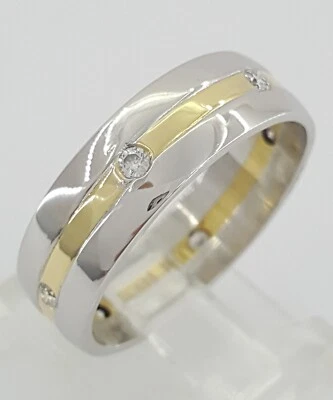 Alianza de aniversario de boda de eternidad de diamantes de 6,6 mm 1/3 quilates Novell platino y 18 quilates Foto 1 de 4