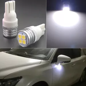 2x Xenon White 168 W5W 2825 LED Side Under Mirror Puddle Light T10 194 SMD Bulbs - Picture 1 of 11