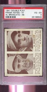 1941 Double Play #47 Frank Hayes #48 Al Brancato PSA 4 Graded Baseball Card MLB