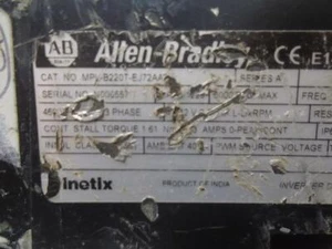 ALLEN BRADLEY MOTOR MPL-B220T-EJ72AA - Picture 1 of 1