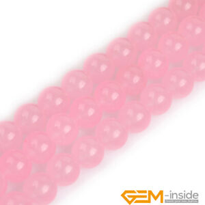 Rose Pink Jade Round Beads For Jewelry Making Strand 15" 6mm 8mm 10mm 12mm 14mm