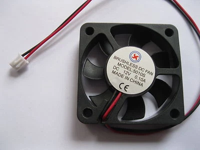 2 pcs Brushless DC Cooling Fan 7Blade 12V 5010S 50x50x10mm 2 Wire Sleeve Bearing - Image 1 of 2