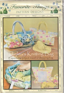 Thelma's Knitting Bag -SEWING PATTERN- Expandable Project Travel or Shopping Bag - Picture 1 of 3