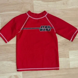 Star Wars Youth Boys X-Small Swim Rash Guard Bathing Suit Top 1/2 Sleeve T Shirt - Picture 1 of 4