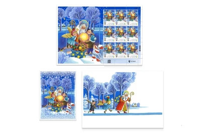 Conjunto de sellos «Luz de San Nicolás» Ukrposhta Navidad 2025 Foto 1 de 4