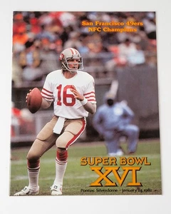 SAN FRANCISCO 49ers NFC Champions SUPER BOWL XVI Program Magazine - Joe Montana - Picture 1 of 5