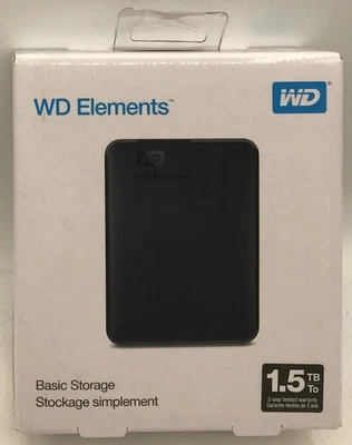 WD Elements Portable 1.5TB Hard Drive - Brand New - External Hard Disk Backup - image 1 of 4